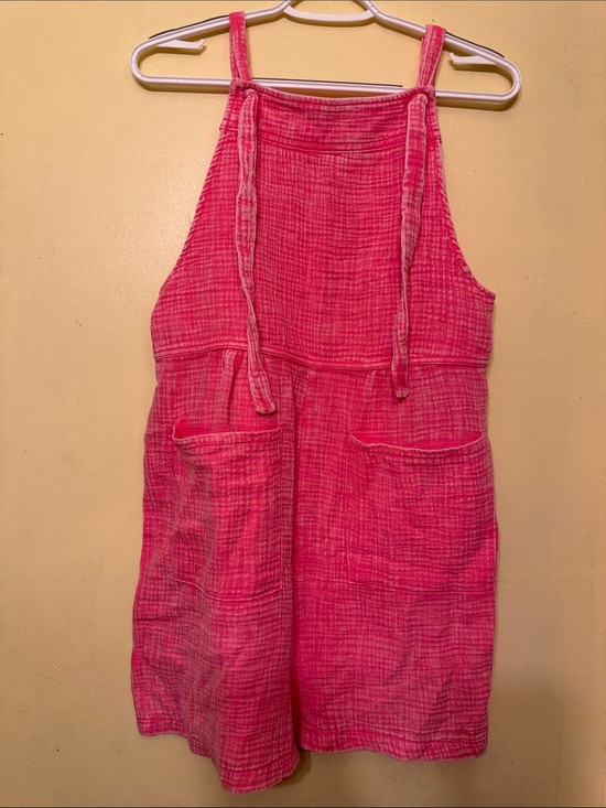 Zenana Outfitters Pants - Zenana Outfitters Hot Pink Textured Pocket Romper